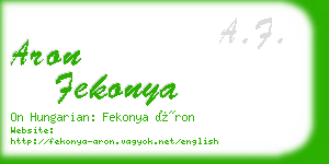 aron fekonya business card